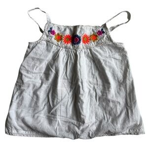 Boden White Smocked embroidered blouse
